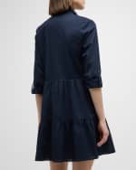 Image 4 of 6: Veronica Beard Jemila Button-Front Tiered Shirtdress