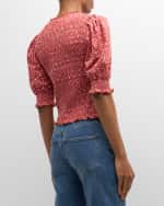 Image 5 of 6: Veronica Beard Langston Smocked Top