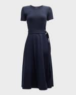 Image 1 of 6: Veronica Beard Facia Mixed-Media Midi Dress