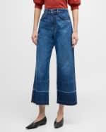 Image 2 of 6: Veronica Beard Taylor Cropped High-Rise Wide Jeans