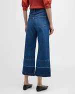 Image 4 of 6: Veronica Beard Taylor Cropped High-Rise Wide Jeans