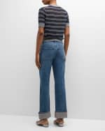 Image 5 of 6: Veronica Beard Tula Stripe Short-Sleeve Sweater