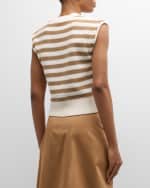 Image 4 of 6: Veronica Beard Vera Stripe Sleeveless Sweater