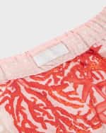 Image 3 of 5: Versace Boy's Starfish-Print Barocco-Trim Shorts, Size 4-6