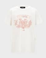Image 1 of 5: Versace Girl's Classic Logo-Print T-Shirt, Size 4-6