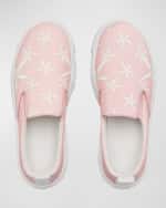 Image 2 of 4: Versace Girl's La Vacanza Leather Sneakers, Toddlers