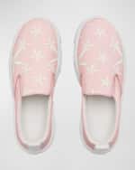 Image 2 of 2: Versace Girl's La Vacanza Leather Sneakers, Kids