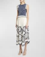 Image 7 of 7: Ulla Johnson Emmeline Ruffled Crewneck Jacquard Top