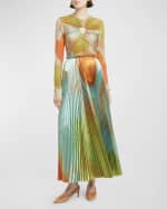 Image 7 of 7: Ulla Johnson Madeline Long-Sleeve Ruched Keyhole Top