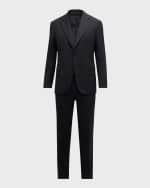 Image 1 of 6: Brioni Men's Tonal Stripe Stretch Wool Suit