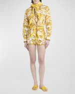 Image 4 of 4: Dolce&Gabbana Maiolica Print Cotton Square Scarf