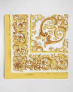 Image 1 of 4: Dolce&Gabbana Maiolica Print Cotton Square Scarf
