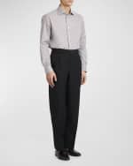 Image 5 of 6: Brioni Men's Cotton Bengal Stripe Dress Shirt