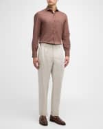 Image 2 of 6: Brunello Cucinelli Men's Cotton Micro-Diamond Sport Shirt