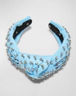 Image 1 of 3: Lele Sadoughi Knotted Crystal-Embellished Neoprene Headband