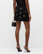 Image 4 of 6: Cinq a Sept Doris Heatset Brooches Embroidered Mini Skirt