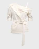 Image 1 of 6: Cinq a Sept Katie One-Shoulder Belted Top