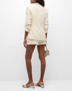 Image 3 of 6: Cinq a Sept Allen Faux Pearl Boucle Shorts