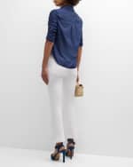 Image 3 of 6: Veronica Beard Porta Ruched Button-Front Shirt