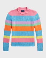 Image 3 of 4: Ralph Lauren Childrenswear Girl's Multicolor Striped Sweater, Size S-XL