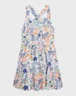 Image 3 of 4: Ralph Lauren Childrenswear Girl's Tropical-Print Day Dress, Size 7-16