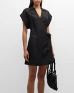 Image 5 of 6: BONDI BORN Arita Linen-Blend Mini Wrap Dress