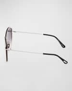 Image 3 of 5: TOM FORD Evangeline Metal Cat-Eye Sunglasses