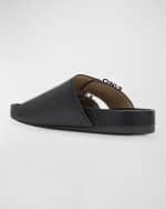 Image 3 of 6: Loewe Men's Ease Goatskin Slide Sandals