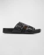 Image 1 of 6: Loewe Men's Ease Goatskin Slide Sandals