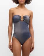 Image 5 of 5: Zimmermann Ottie Lurex Knot Trim One-Piece Swimsuit