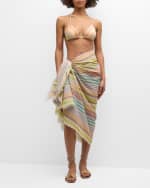 Image 2 of 6: Zimmermann Multi-Striped Cotton Pareo Coverup