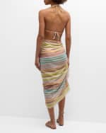 Image 3 of 6: Zimmermann Multi-Striped Cotton Pareo Coverup