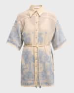 Image 1 of 5: Zimmermann Ottie Palm Shirtdress