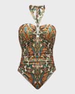 Image 1 of 5: Zimmermann Ottie Paisley Wide Link One-Piece Swimsuit