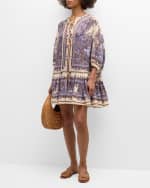Image 2 of 6: Zimmermann Ottie Paisley Eyelet Mini Dress