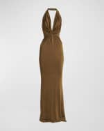 Image 1 of 5: TOM FORD Ruched Detail Halter Gown