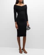 Image 5 of 6: Veronica Beard Soraya Knit Crisscross Midi Dress