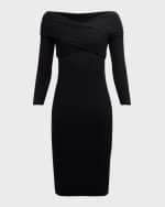 Image 1 of 6: Veronica Beard Soraya Knit Crisscross Midi Dress