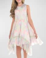 Image 1 of 3: Zoe Girl's Sadie Tie Dye Asymmetrical Dress, Size 7-16