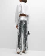 Image 3 of 6: SIMONMILLER Pia Sequined Flare Pants