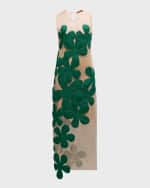 Image 1 of 6: SIMONMILLER Hibiscus Crochet Sleeveless Midi Dress