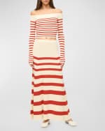 Image 4 of 4: STAUD Swirling Stripe Knit Maxi Skirt