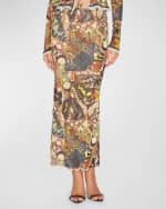 Image 1 of 5: Jean Paul Gaultier Papillon Butterfly-Print Mesh Maxi Skirt