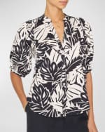 Image 1 of 3: Brochu Walker Asteria Botanical-Print Cotton Blouse