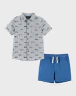 Image 5 of 5: Andy & Evan Boy's Polo Shirt & Shorts Set, Size Newborn-24M