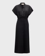Image 1 of 6: Vanessa Bruno Cheryle Capelet Button-Front Midi Dress
