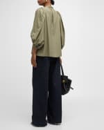 Image 4 of 6: Vanessa Bruno Bell Ruched Blouson-Sleeve Blouse