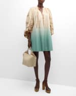 Image 2 of 6: Vanessa Bruno Vanessa Ombre Blouson-Sleeve Mini Shift Dress