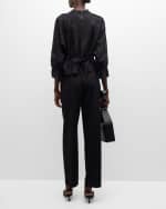 Image 4 of 6: Vanessa Bruno Viva Pintuck Lace-Inset Blouse