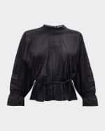 Image 1 of 6: Vanessa Bruno Viva Pintuck Lace-Inset Blouse